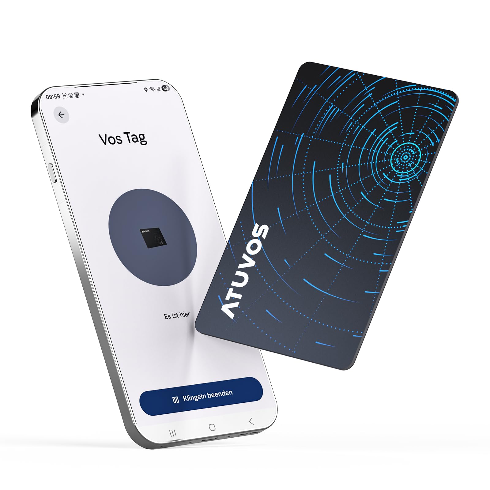 ATUVOS Neu Dual-System Air Tag Karte Pro für Android & iOS, Wiederaufladbarer Wallet Tracker Card Kompatibel mit Google Mein Gerät Finden or Apple Wo ist? App, Gegenstände-Finder, Thin 1.6mm 1er Pack