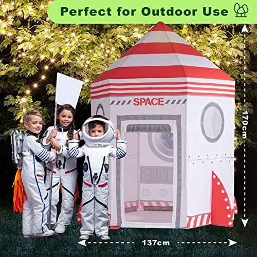 Tiny Land Kids-Tent, 5.6 Ft Rocket Ship For Kids, Space Toys For 3,4,5,6,7,8 Year Old Boy & Girl- Imaginative Play Tent, Playhouse, Space Tent, Spaceship Tent, Ideal Gift In Holiday & Birthday #TOP6