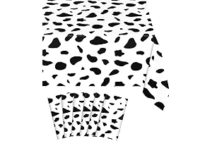 Cow Print Tablecloth - 6 Pack Black and White Cow Print Table Cloths