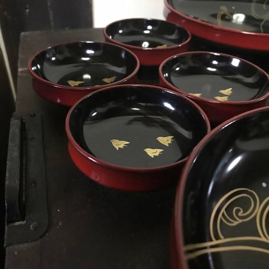 美品　輪島塗　蒔絵　当時物　漆器　刺身皿　取り皿　銘々皿　祝い事　お正月　共箱付 美品輪島塗蒔絵当時物漆器刺身皿取り皿銘々皿祝い事お正月共箱付