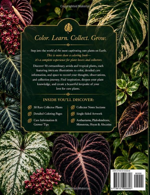 Rare Aroids & Collector Plants: A Premium Coloring Book for Plant Lovers and Collectors image 3