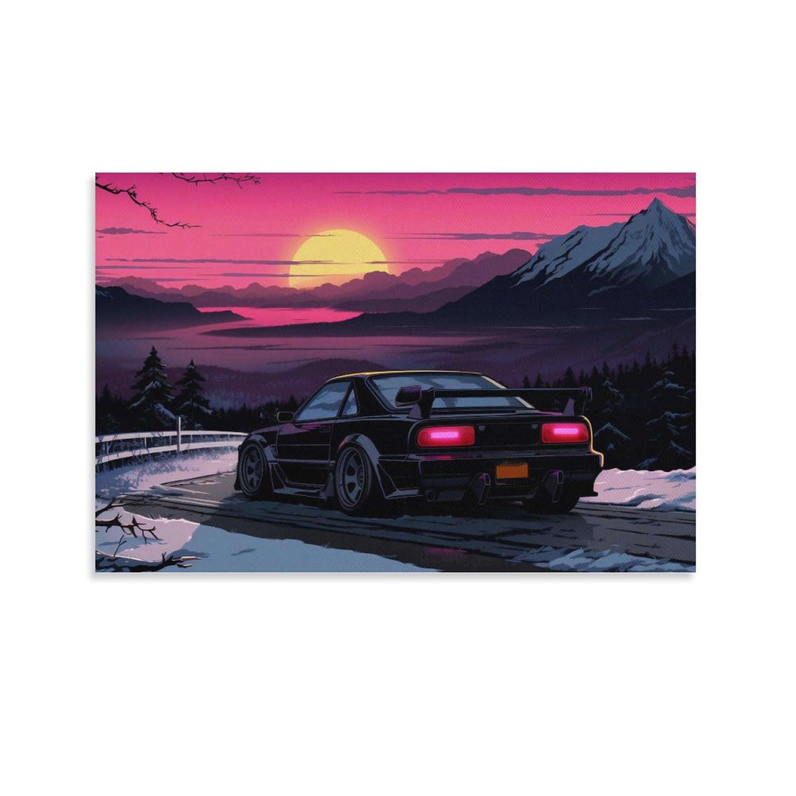 絵画 85cm x 73 cm Amazon.com: Jdm Anime Sunset Japanese Car S13 Car Posters