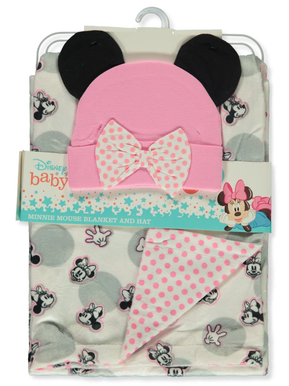 Cudlie Accessories LLC Baby Girl Reversible Blanket and Pink Hat with Ears GS71476