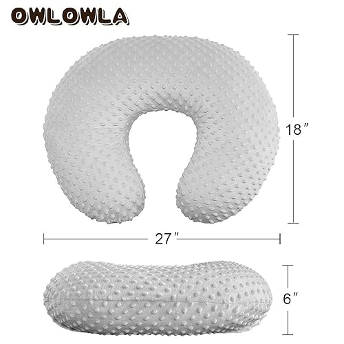 Miniatura 7 de Owlowla Juego de 2 fundas de almohada de lactancia, color gris y rosa, para lactancia, se adapta a almohadas de lactancia desnudas para bebé niño y