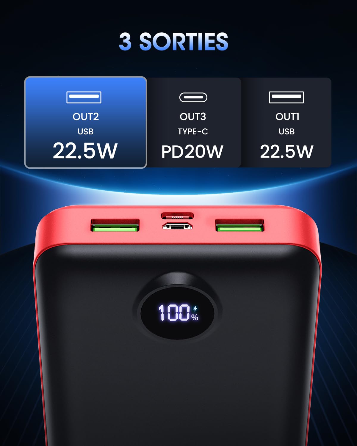 Batterie Externe 50000mAh Charge Rapide 22.5W