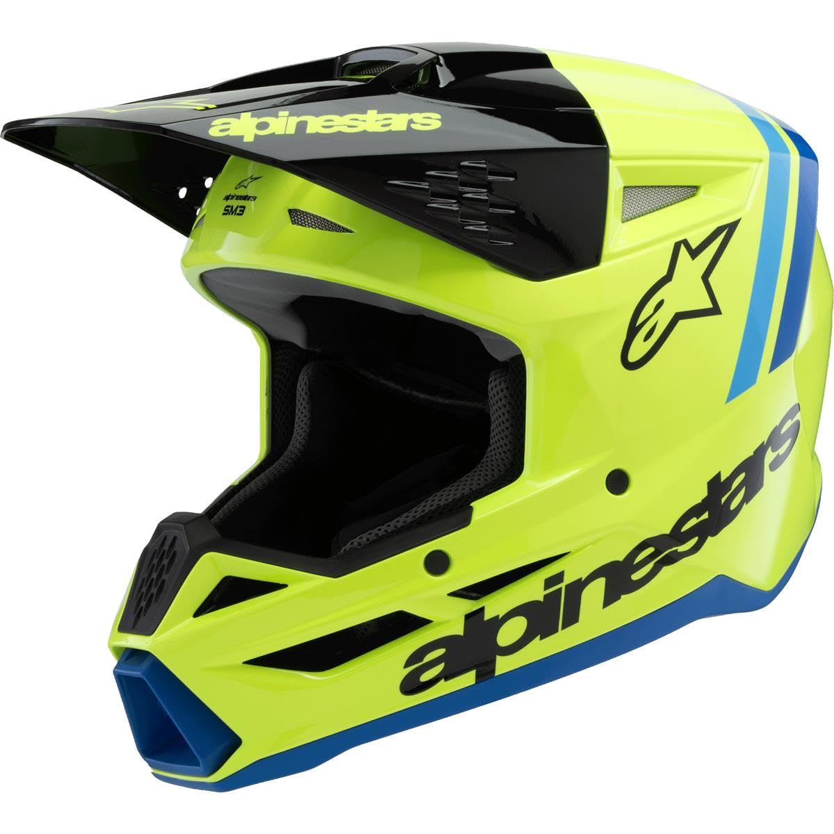 Alpinestars SM3 Radium Młodzieżowy kask motocrossowy, żółty/czarny, Y/L (52/53)