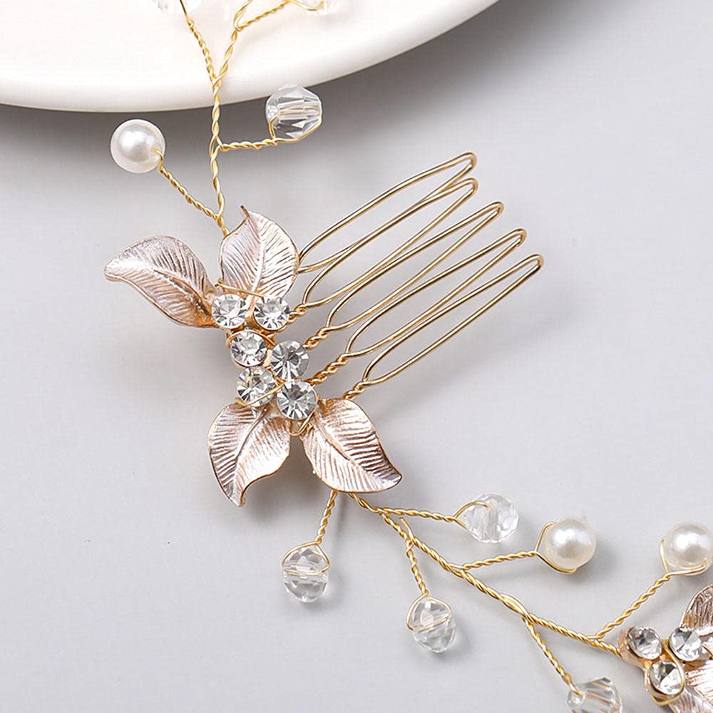 Brautblumen-Haarkamm, Brautstrass-Haarkamm, Haarschmuck, Doppelkammeinsatz, Seitenkamm, oder Abschlussball-Vintage-Haarkamm für Frauen und Mädchen