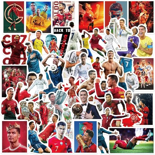 Pegatinas Cristiano Ronaldo para jugadores de fútbol, 50 calcomanías...