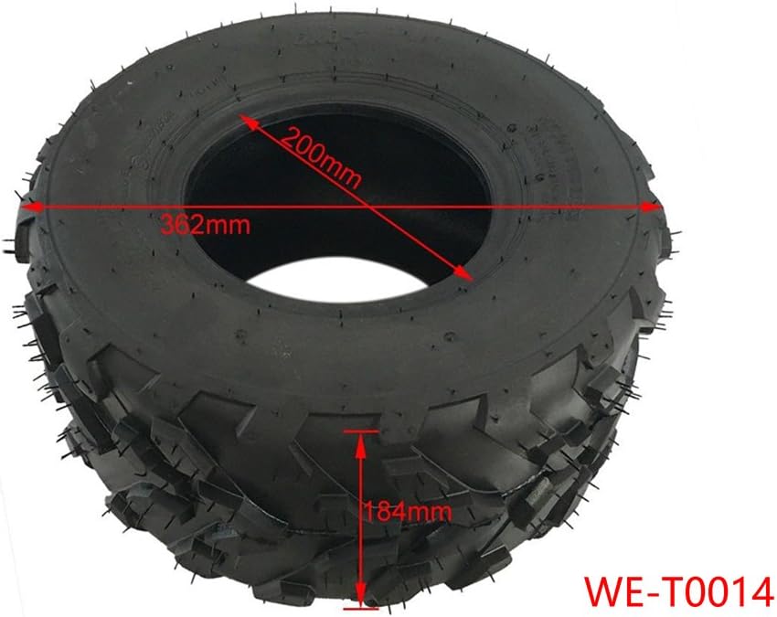 16X8-7 7" 4 Ply Rated Tubeless Tire for 50cc 70cc 90cc 110cc 125cc ATV Quad Go Kart Honda ATC70 Mini Bike Red Cat Sunl Suzuki