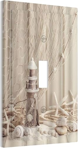 Miniatura 124 de Placa Cubierta de Interruptor de Luz de Palanca Individual con Diseño de Flor Botánica en Tablero de Madera Rústico Estilo Granja - Placa de Pared