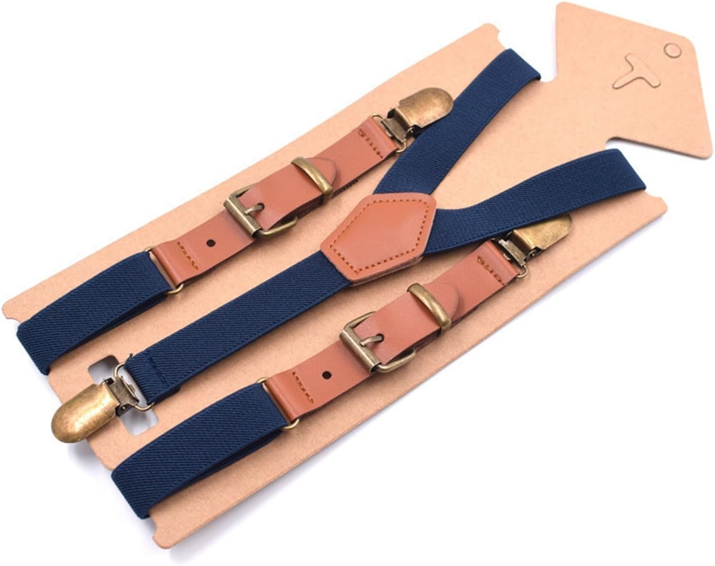 Adjustable Clip Suspenders, Vintage Men Suspenders 3 Clip Strap Braces for Trousers Pu Leather Suspenders Men 115cm