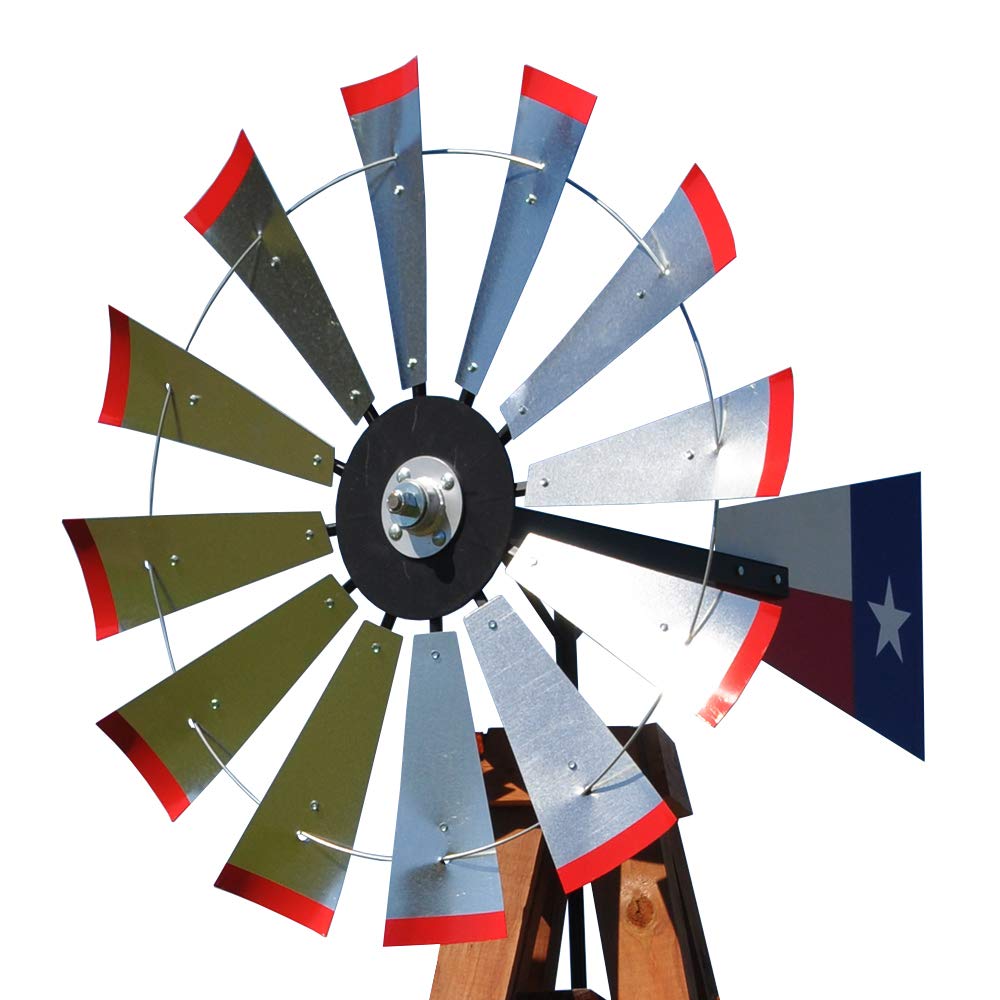 Scott Windmills 38-inch Windmill Head w/Texas Flag Tail & Instructions to Build an 11-Foot Tall Windmill