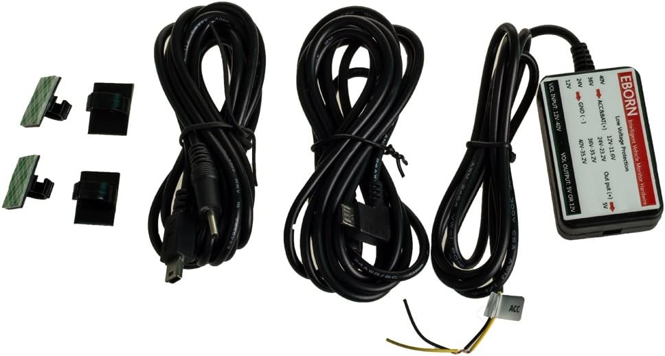 Micro/Mini Dual USB Cable Car Hard Wire Kit 12V/24V/36V/40V to 5V Dashboard Camera Constant Power Supply Vehicle Charger for All Mobile Phone, Tablet PC, Dash Cam Parking Monitor Cable