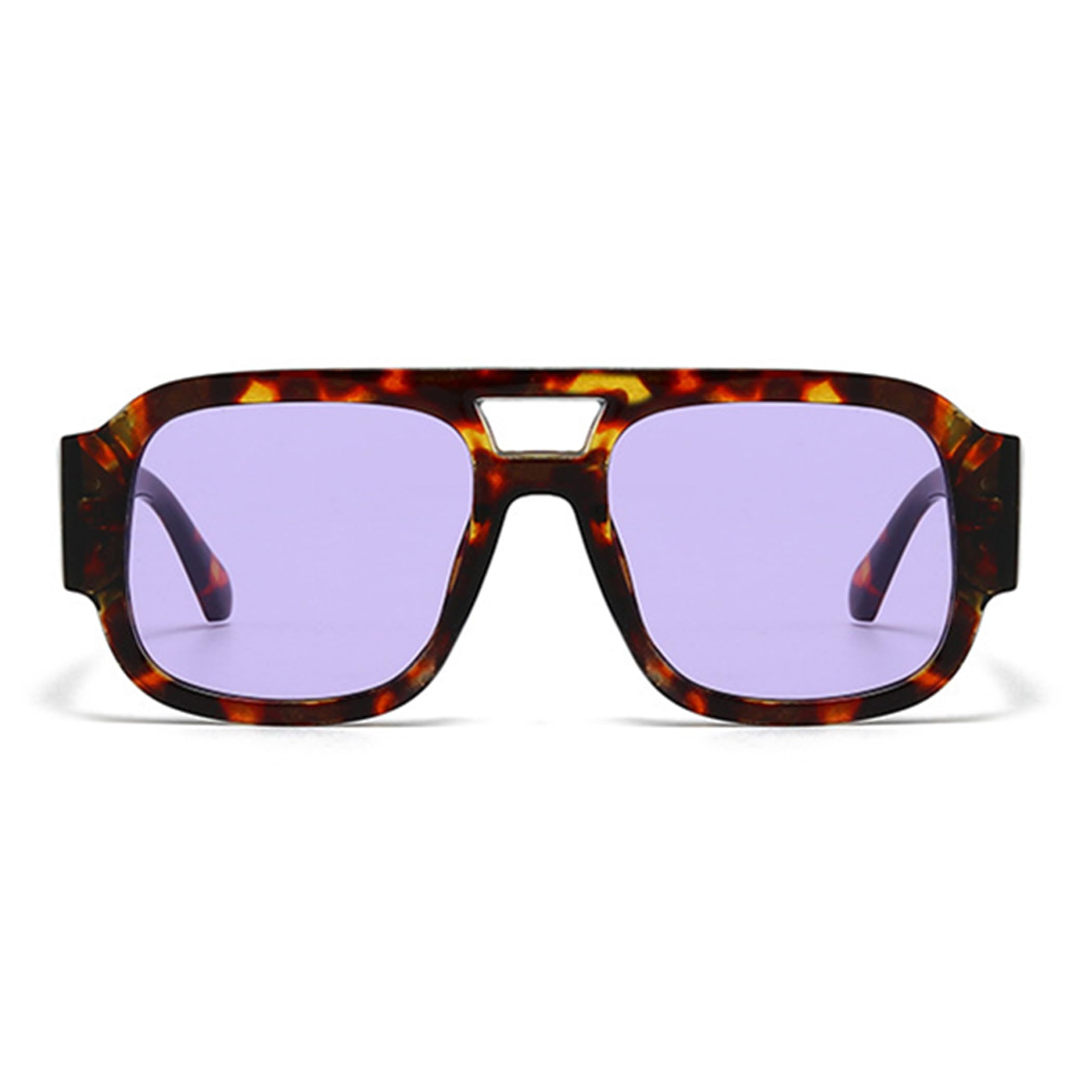 bullabulling Pilot Sunglasses Womens Men 70s Vintage Square Shades Double Bridge UV400 (c9)