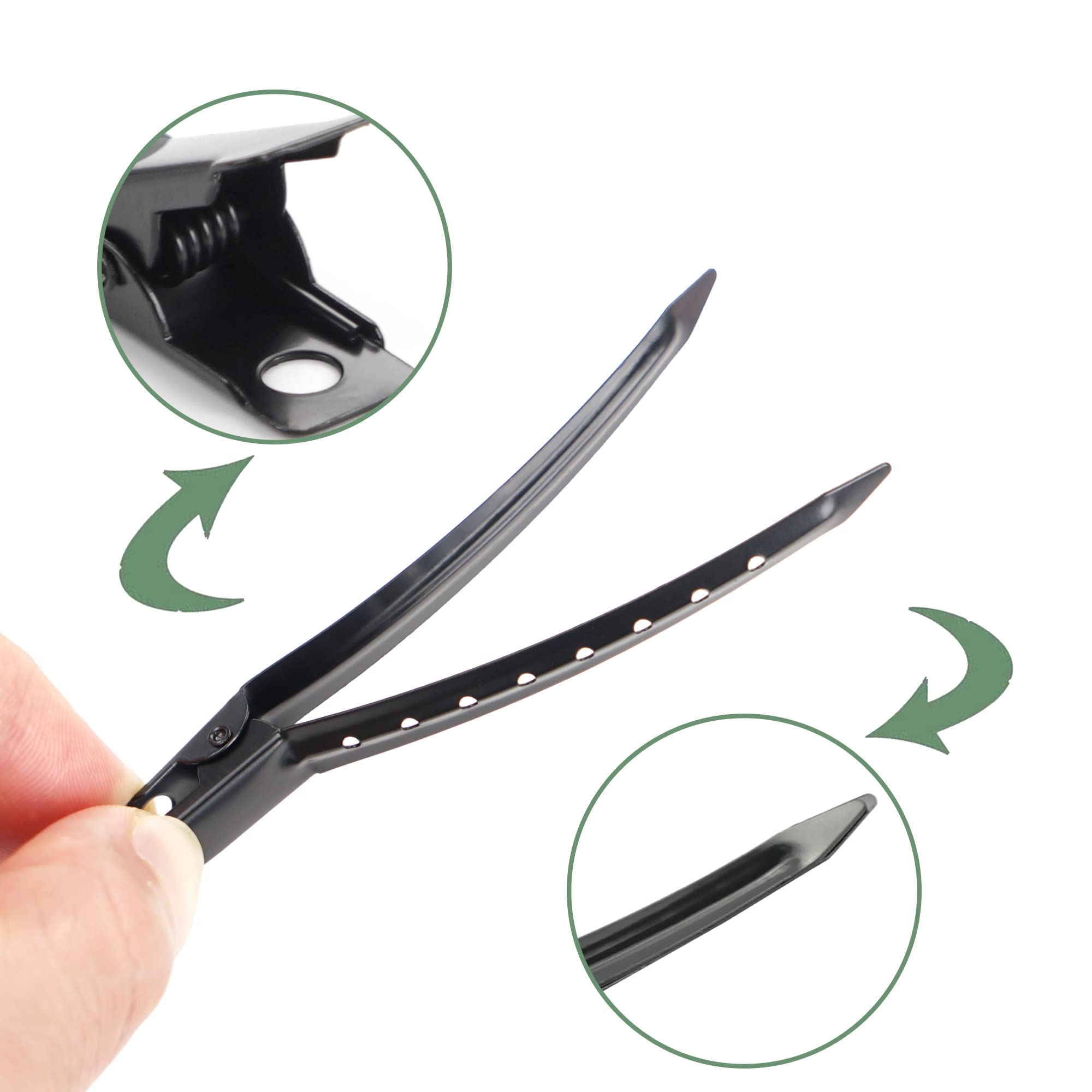 JOYOYO 40 Pcs Duck Billed Hair Clips Hair Styling Clips Metal Crocodile Clips Pin Curl Clips with Holes - Image 3
