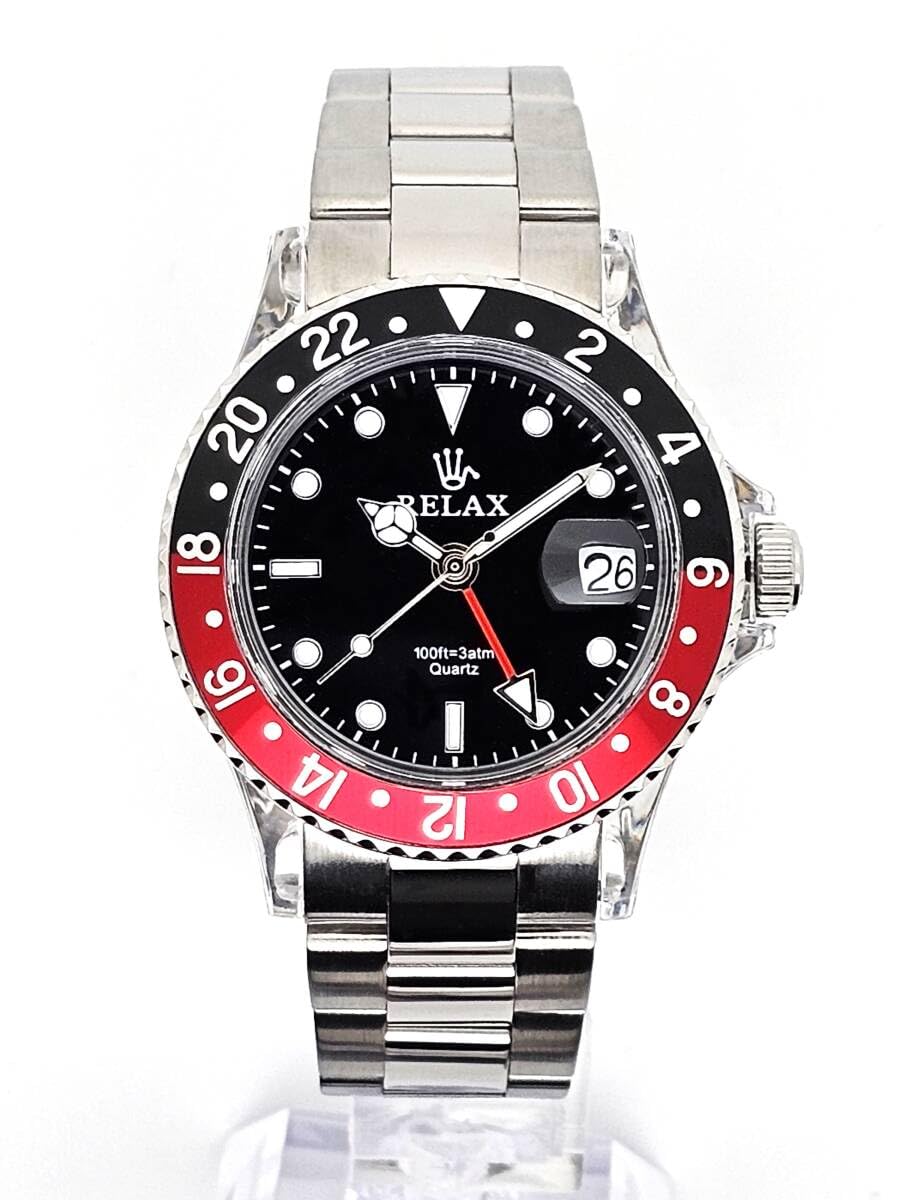 Amazon.co.jp: RELAX リラックス 王冠ロゴ GMT12-S カスタム腕時計 GMT