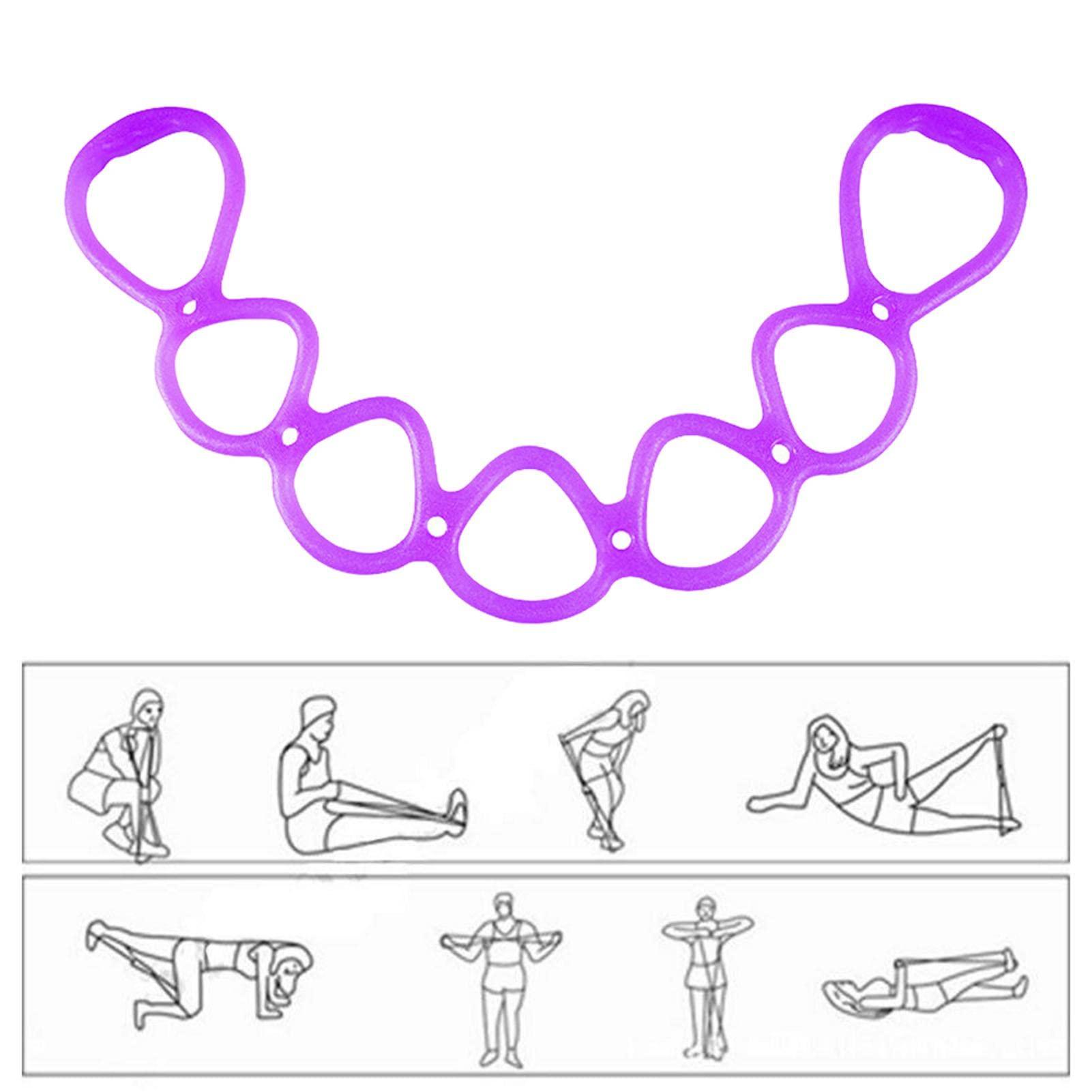 7 Ring Stretch and Resistance Exercise Band- Portable Leg Butt Muscle Fitness Band Gymnastic Band- Back Foot Leg