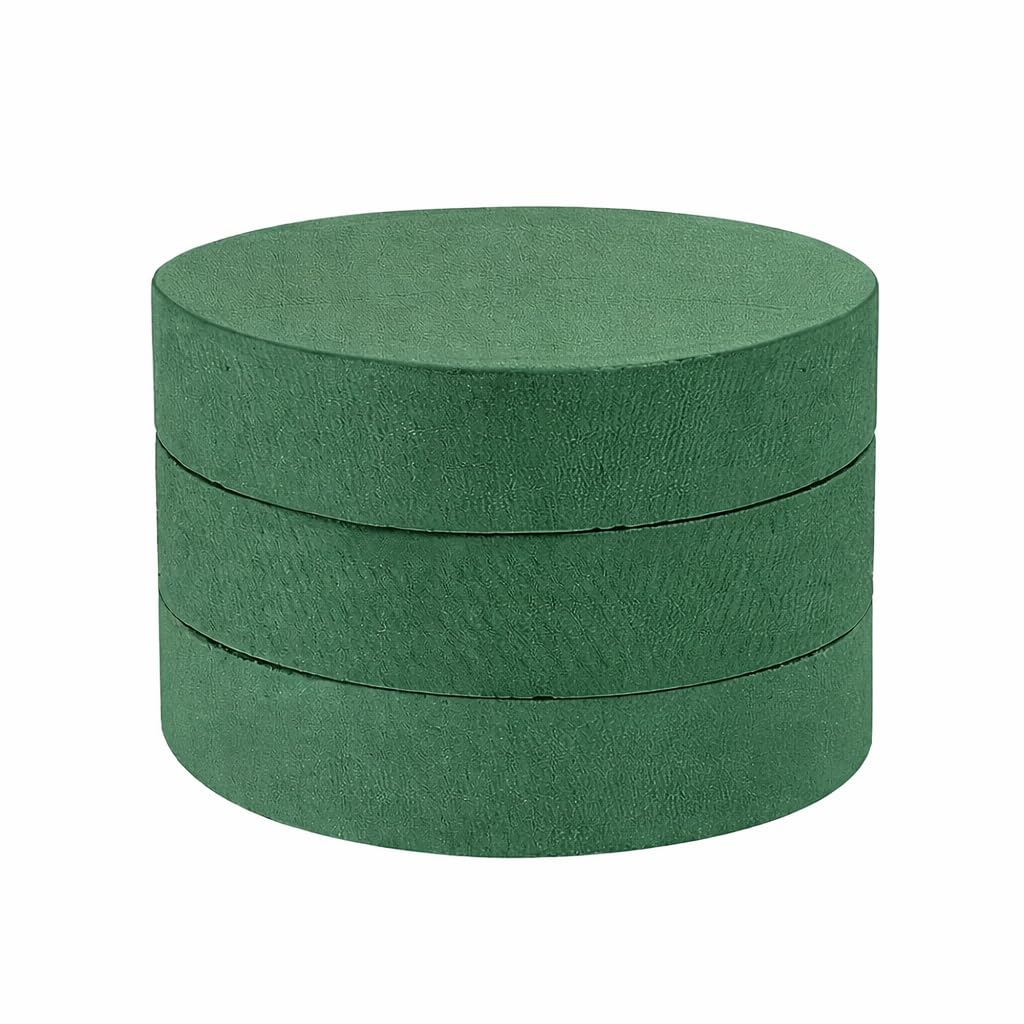 Round Floral Foam Blocks Flower Arrangement Kit for Fresh or Silk Artificial Flowers Premium Green Plant Foam for Birthday Decoration Party (7.8x1.5 Inch) (Pack of 3)-image-40