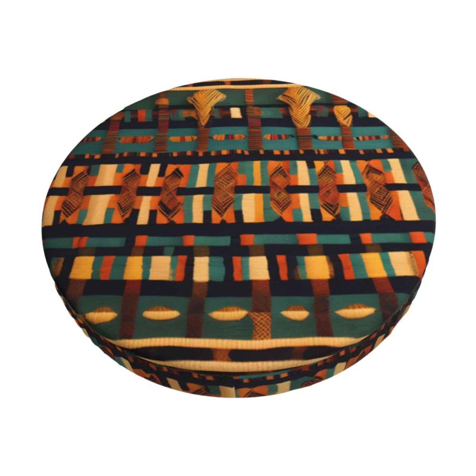 ACVnbm African Classic Weave Print Round Bar Chair Cushion Cover, Elastic Chair Protector For Kitchen Bar Dining