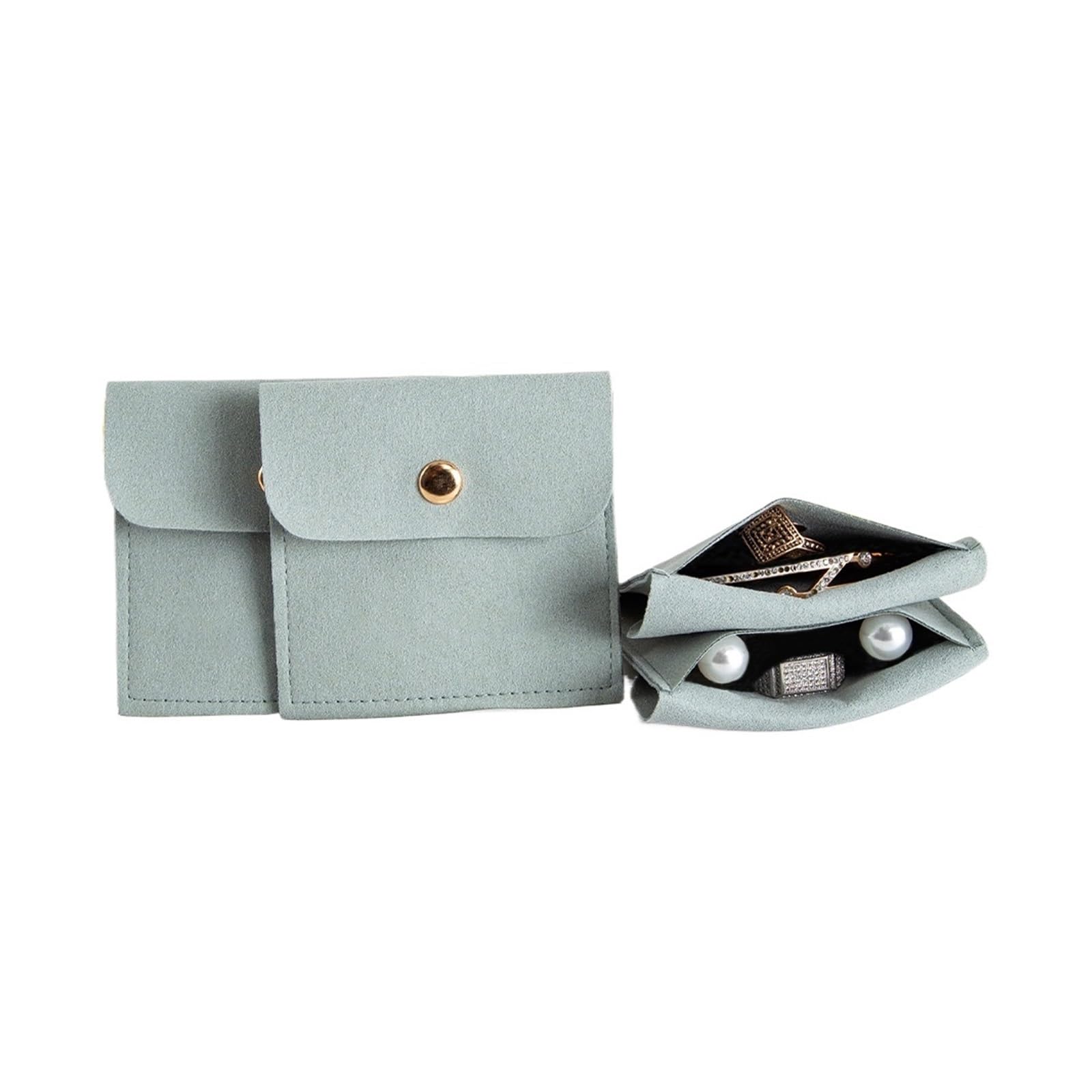 SHENJMAI Velvet Jewelry Pouches 50/10/1pcs Velvet Bag Jewelry Presents Bags for Earrings Necklace Wedding Package Candy Favor(Green,1pcs)