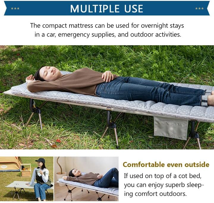 Miniatura 6 de EMOOR Colchón de futón híbrido plegable, espuma de uretano de alta resistencia 150N con funda acolchada lavable, tamaño japonés (26 x 71 pulgadas),