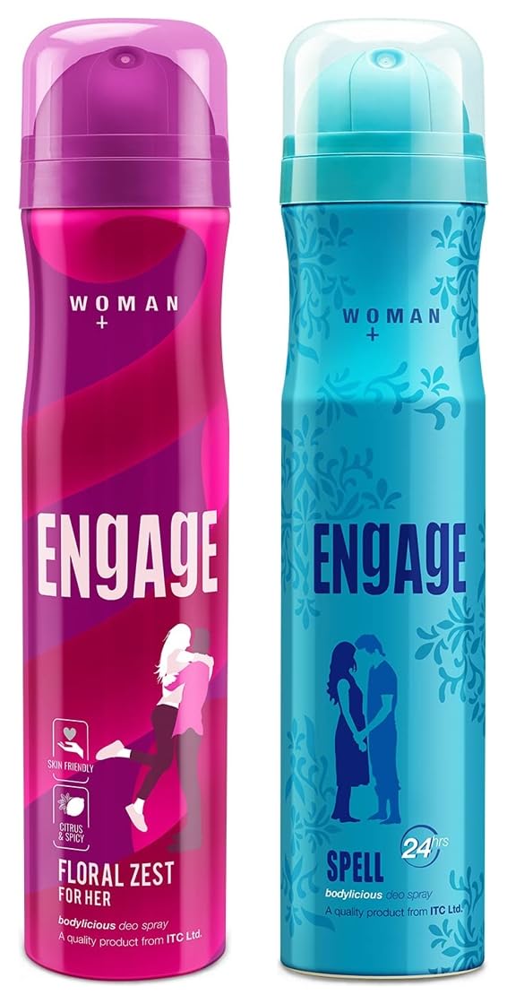 Engage Spell Deodorant Spray For Women, Citrus And Fruity, Skin Friendly, 150 Ml & Floral Zest Deodorant Spray For Women, Citrus And Floral, Skin Friendly, 150Ml-picture-15