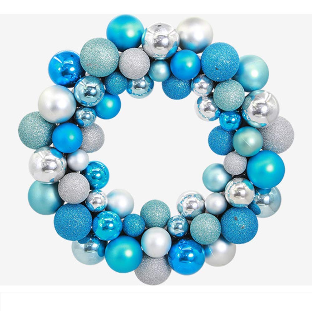 Couronne dorée de Noël bleue 30 pouces pour porte