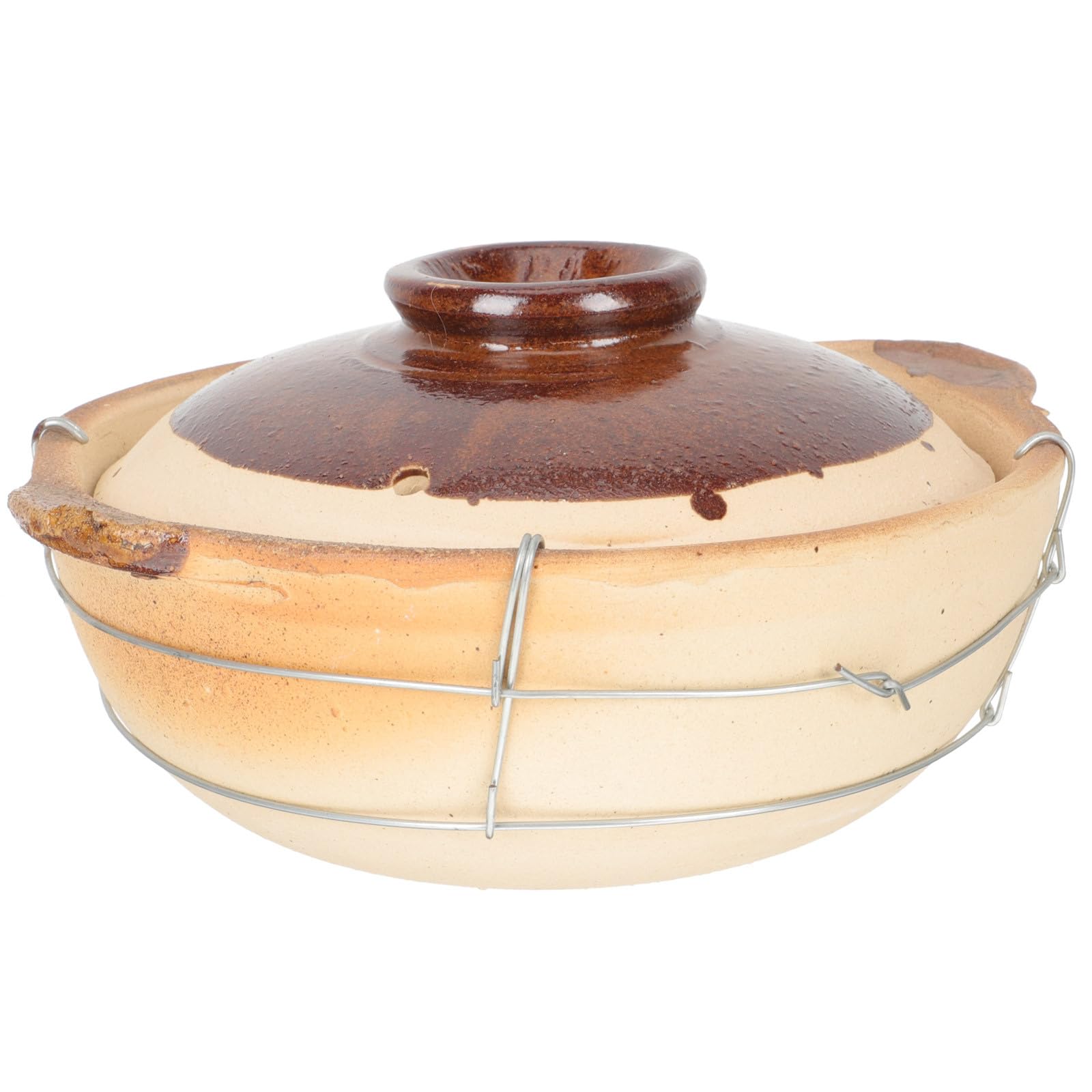 Cazuela de Barro de 0.5l con Asa Única para Cocinar Arroz y Sopa, Tapa con Ventilación para Vapor y Resistente a Altas Temperaturas Varios estilos