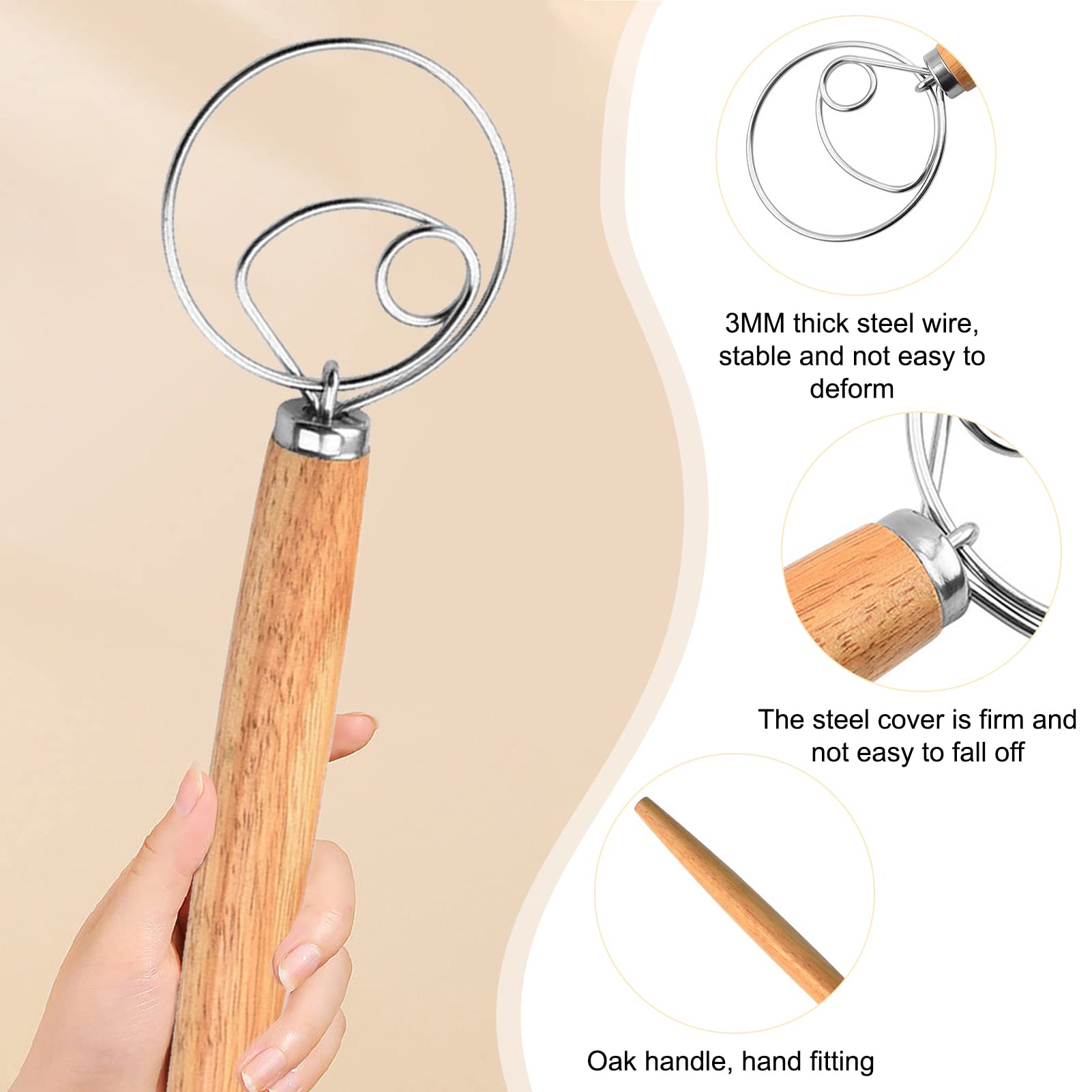 Dänischer Teigbesen Aus Edelstahl – 25,4 Cm, Für Schweren Brotteig, Sahne & Ei, Spülmaschinenfest