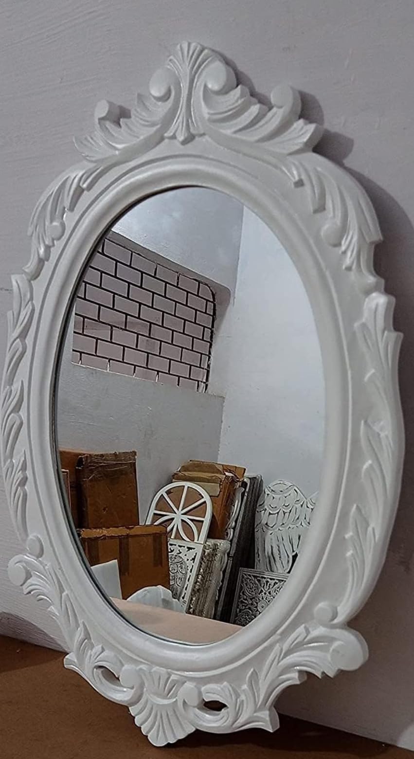 Oval Wood Vanity Mirror - Wall Mounted Decor -3 Oval Wood Vanity Mirror - Wall Mounted Decor -3