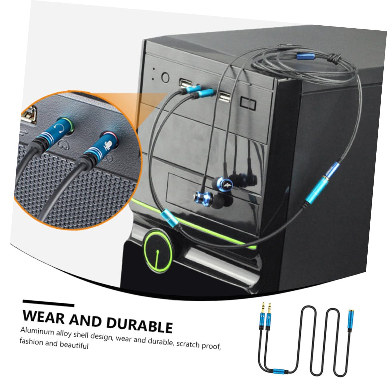 DOITOOL 4 Set Aggiorna Il Tuo Audio Cavo Splitter Per Cuffie Da 3 5 Mm Microfono Y Per 2 Cuffie Accessorio Per Computer Robusto Guscio in Alluminio Per Lavoro Di Gioco 2 Pezzi * 4