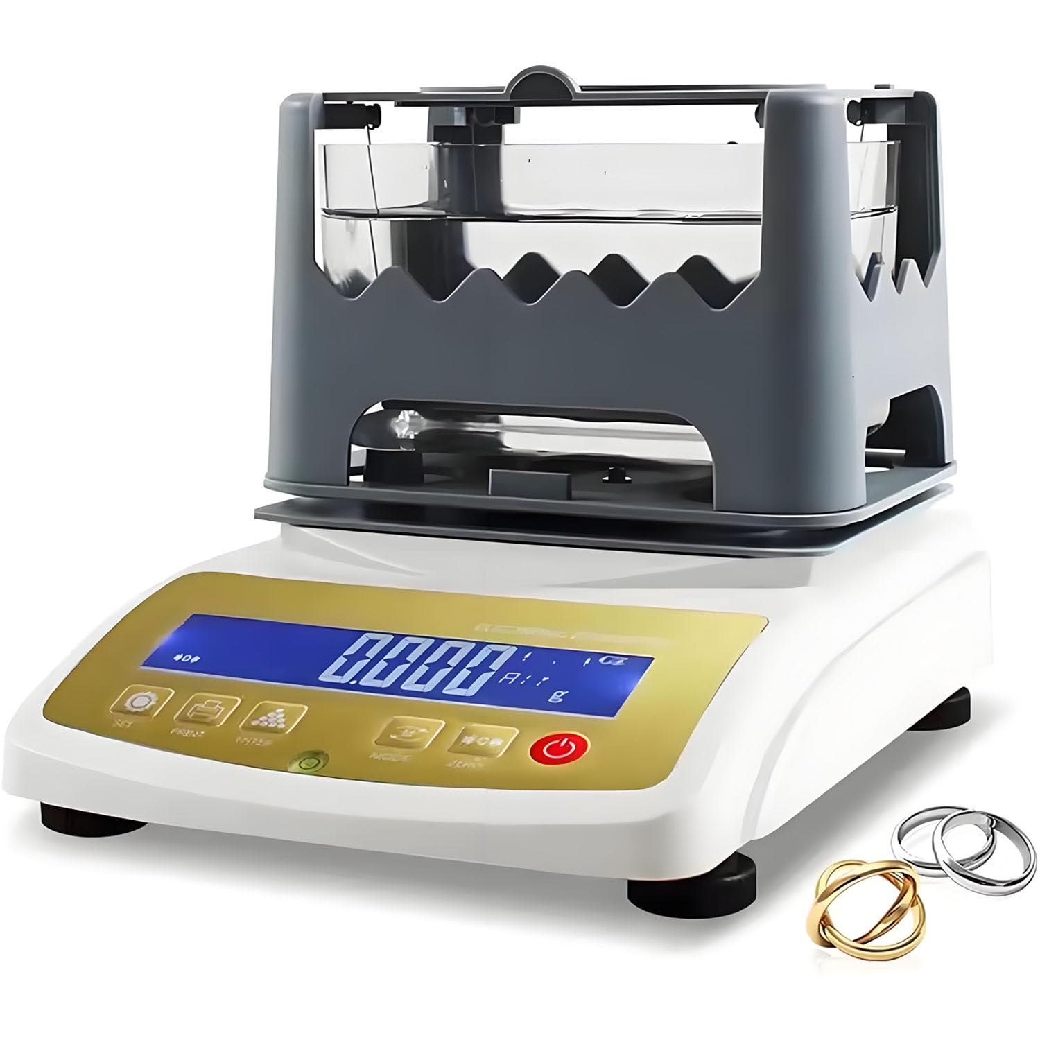 Elektronischer Gold-Reinheitstester, hochpräzise, Analysegerät, Edelmetalle, Karat-Detektor, 120 K, mit Drucker