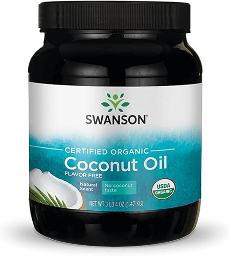 Swanson Aceite de coco sin sabor orgánico certificado de 3.4lbs de aceite sólido