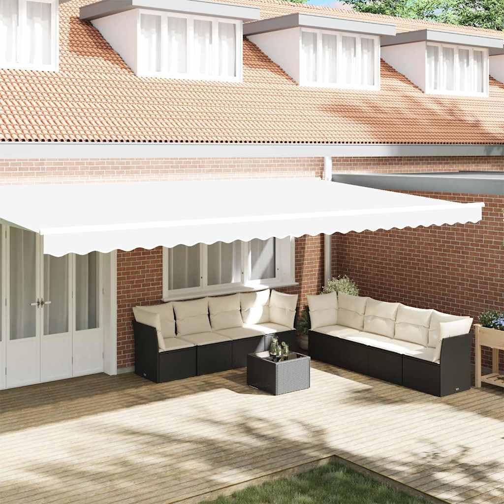 Markisenschürzen Ersatz Weiß 580 x 20 cm Polyester wetterbeständig UV-beständig wasserabweisend für Markisenrahmen Balkon Terrasse Garten Sichtschutz