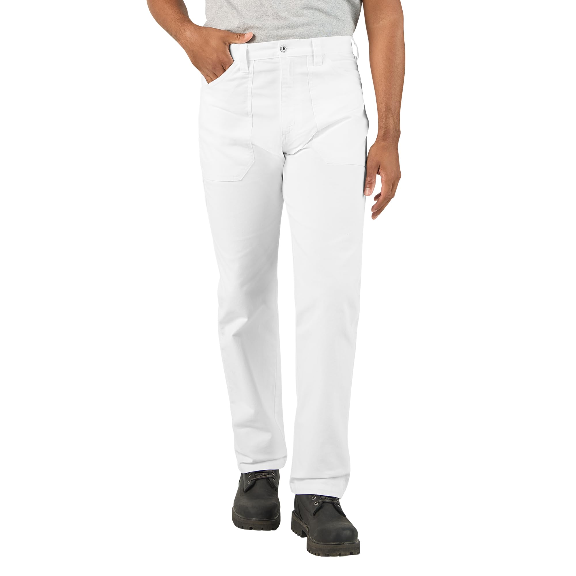 Dickies Men's Flex Duck Canvas Utility Painter's Pants, White, 34W x 30L