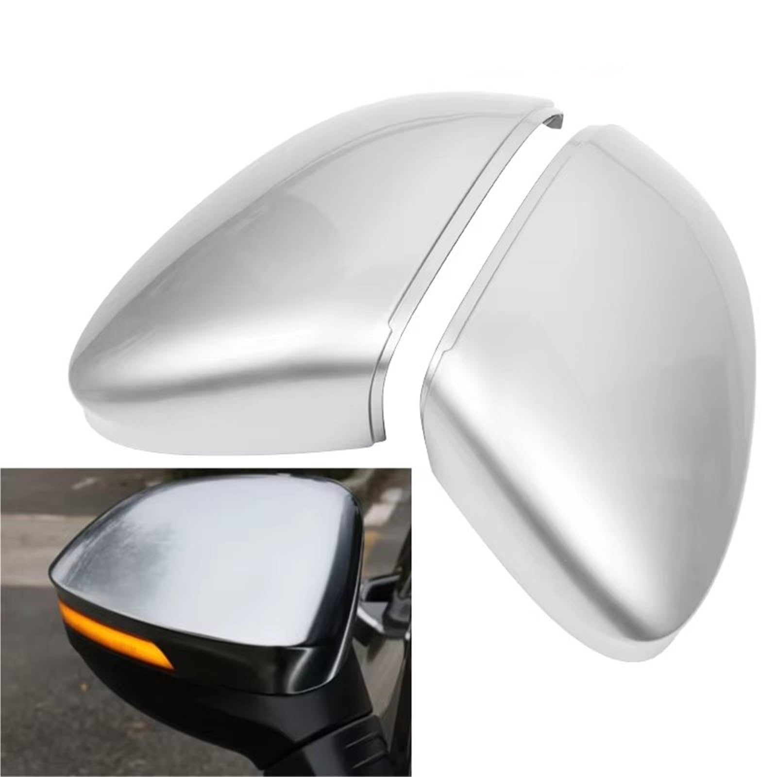 Calotte Specchietto Retrovisore Per VW Per Golf 8 Per MK8 Per ID3 2020-2022 Calotte Copri Specchietti Retrovisori Copri Specchietti Retrovisori In Argento Opaco(Without holes)