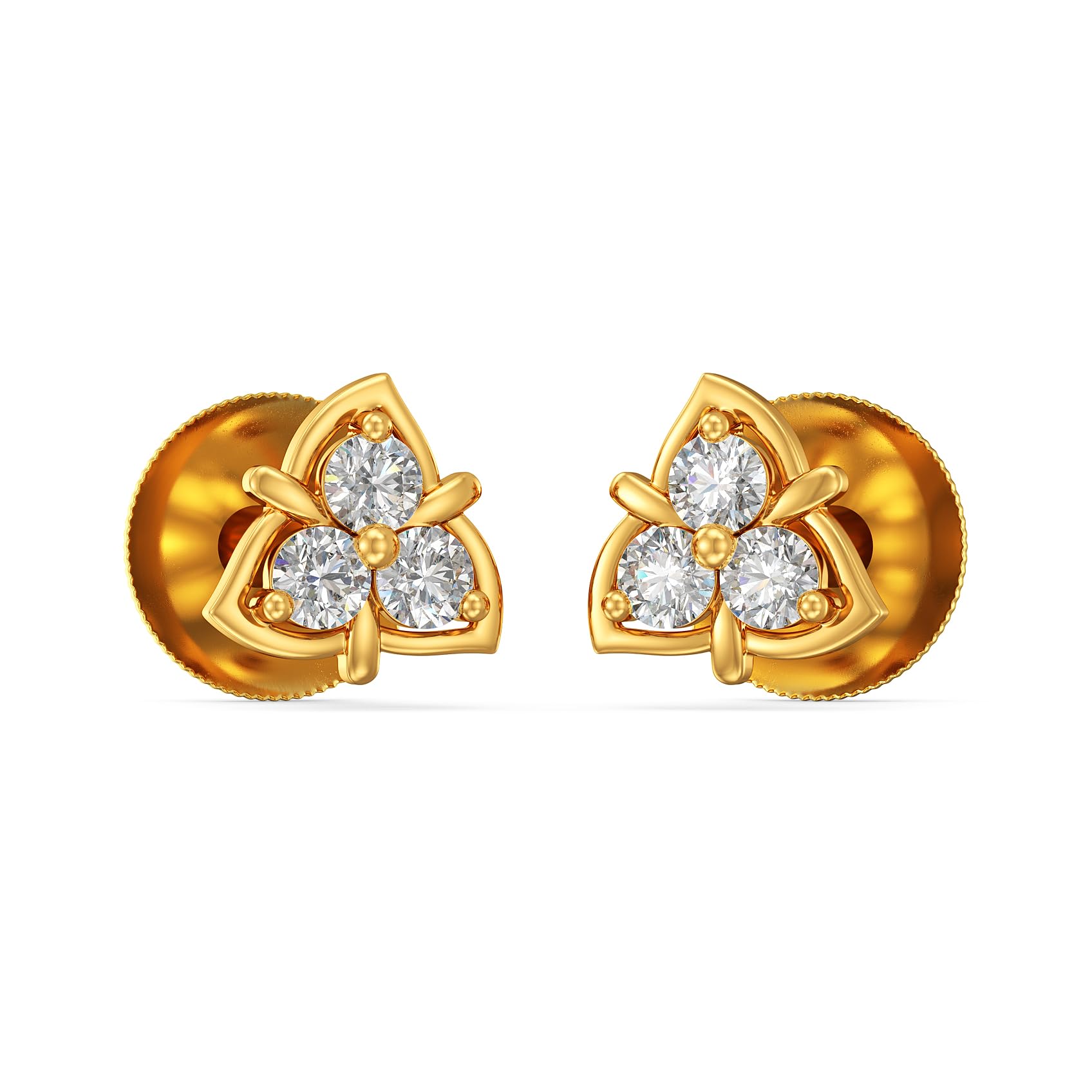 22K (916) Purity Floral Delight Golden Stud For Women-image-42