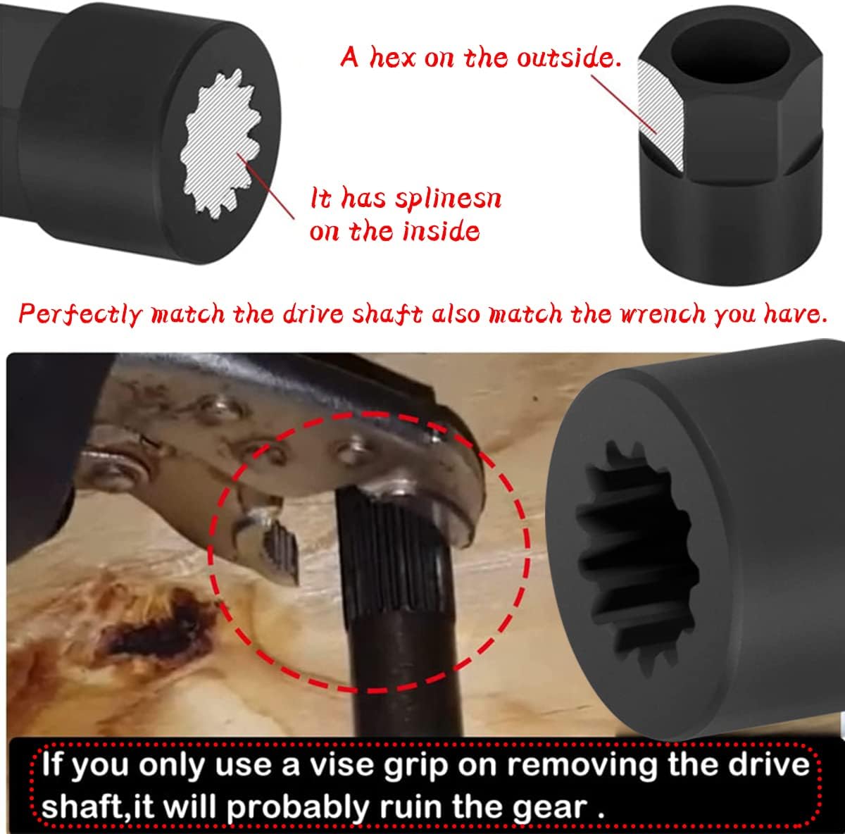 91-31107T Shift Shaft Bushing Tool and 91-43506 Drive Shaft Bearing Removal and Installation Threaded Wrench Tool and 91-56775T Drive Shaft Adapter Tool Fit for Mercury Outboard