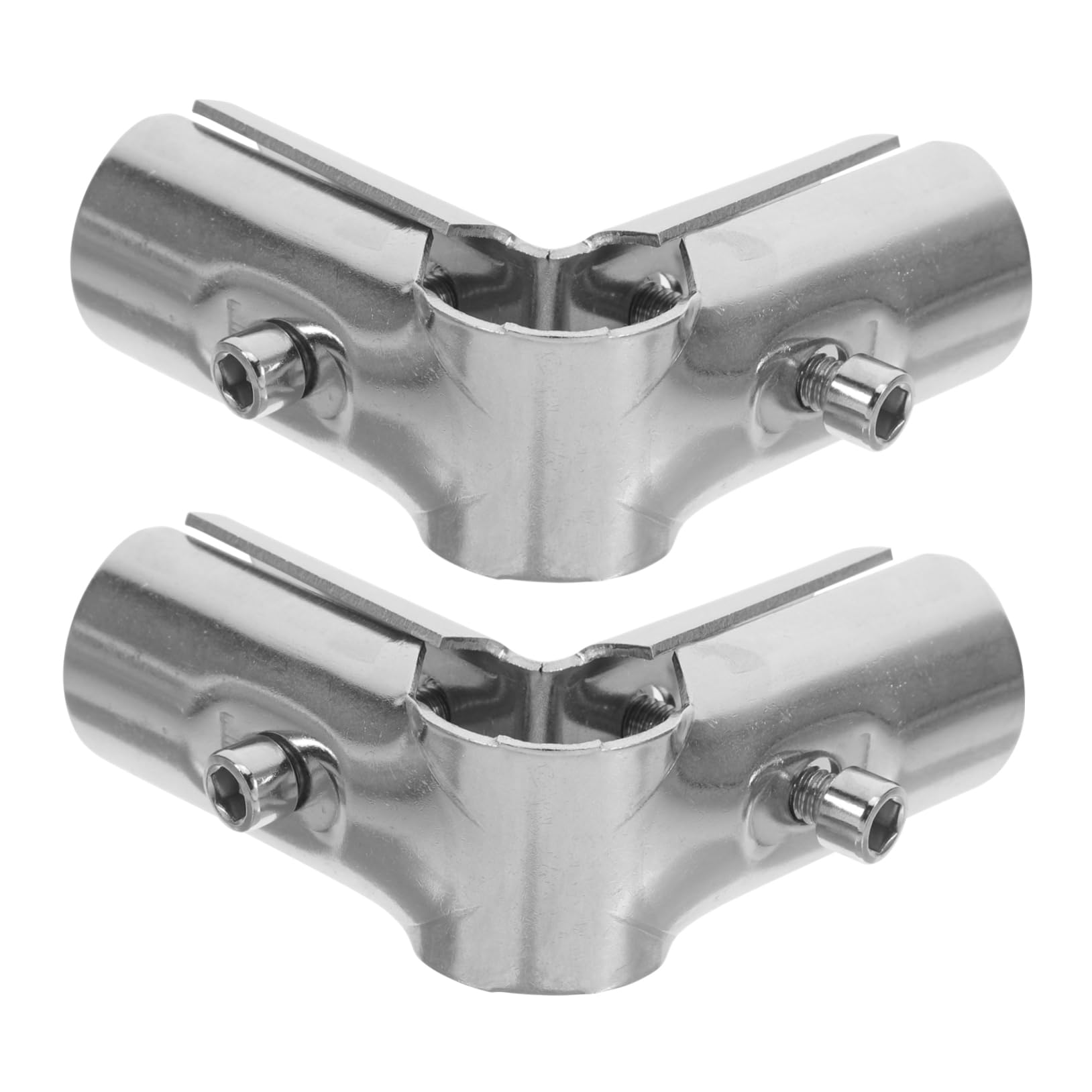 LIFKOME 2Pcs Stainless Steel Pipe Fitting Connectors Durable Clamps for Greenhouse Structures Fence Panel Parts Multi Scene Compatibility Right Angle Design