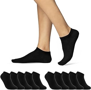 10/20/30 Pairs of Trainer Socks, for Men and Women, Black, White, Grey, Cotton