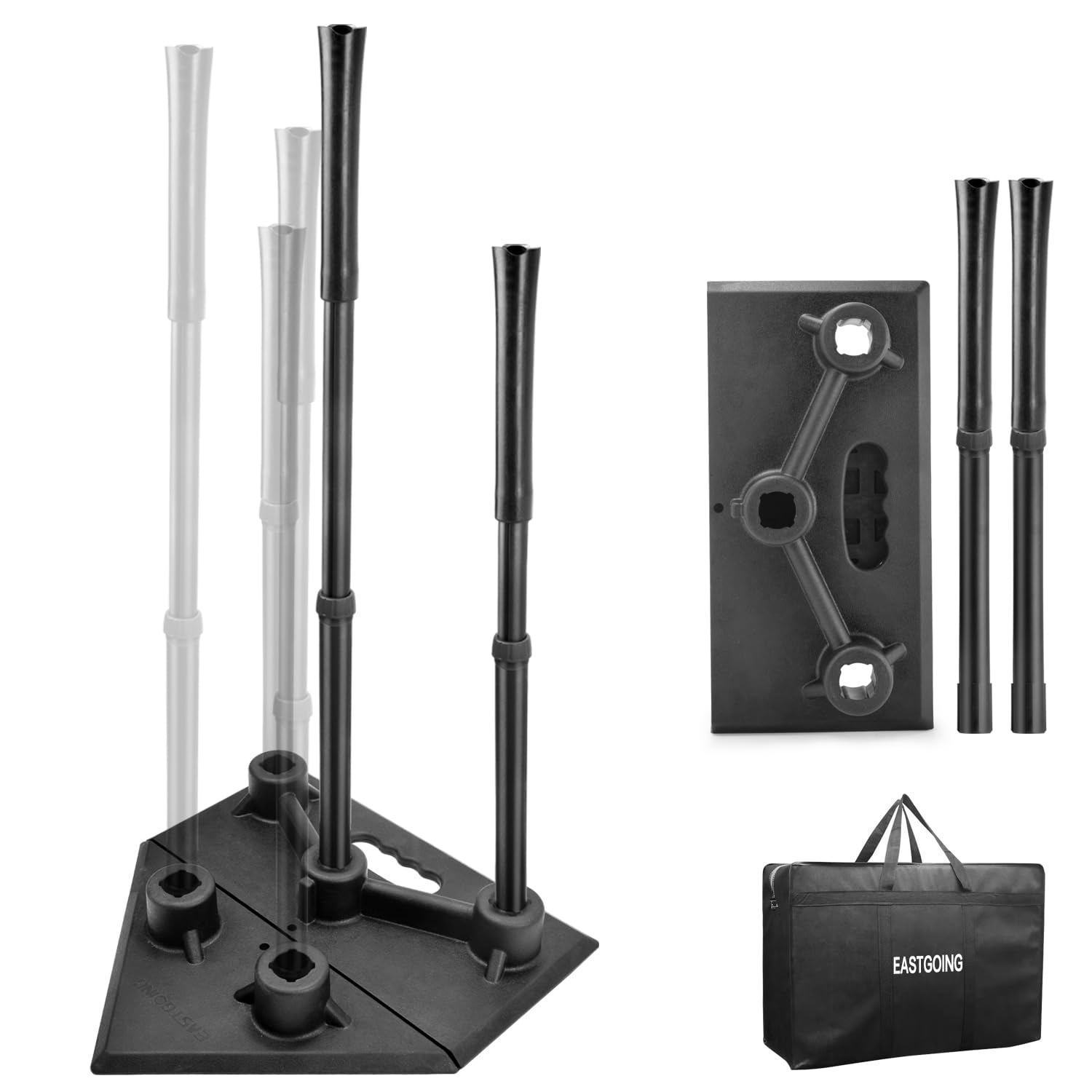 Eastgoing Heavy Duty Baseball and Softball Portable Travel Batting Tee.Adjustable 5-Position Baseball and Softball Batting Tee.Hitting Tee for Any Age Player Baseball