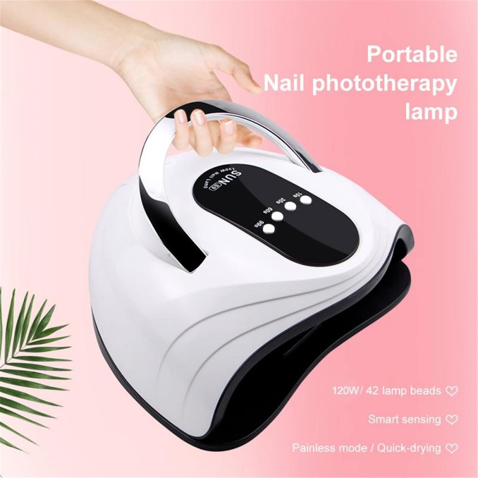 ZYC Lampada UV a LED Asciugatura Rapida 120W Lampada per Unghie Aggiornamento a Quattro tempistiche Lampada per asciugatrice per Unghie a Quattro tempistiche Lampada per Manicure Professionale