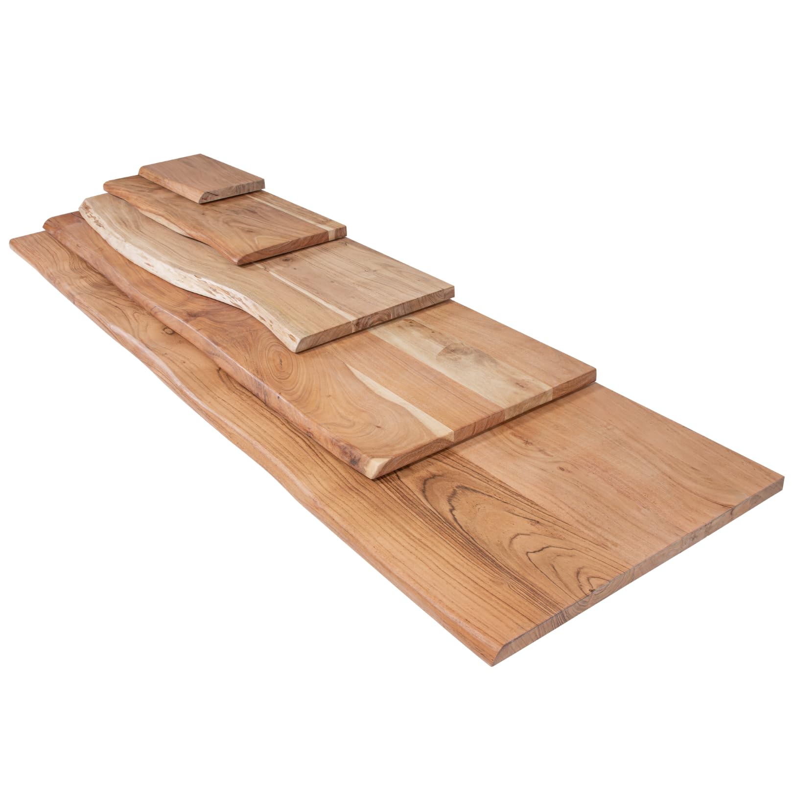 Holzplatte 80x50 cm, Akazienholz massiv 26mm, naturfarben, Zuschnitt nach Maß, Baumkantenplatte für Bastler und Heimwerker