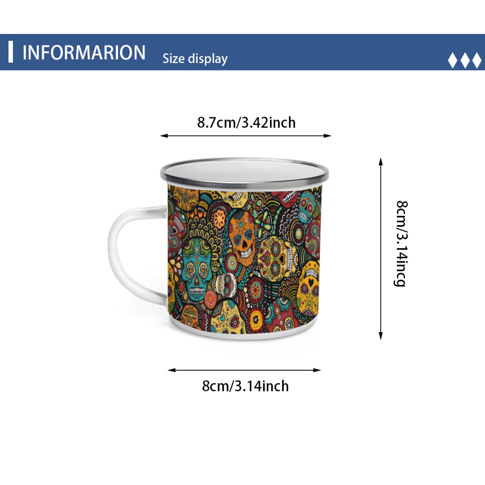 Amazon | エナメルカップ メキシコ 頭蓋骨 スカル ホーロー カップ