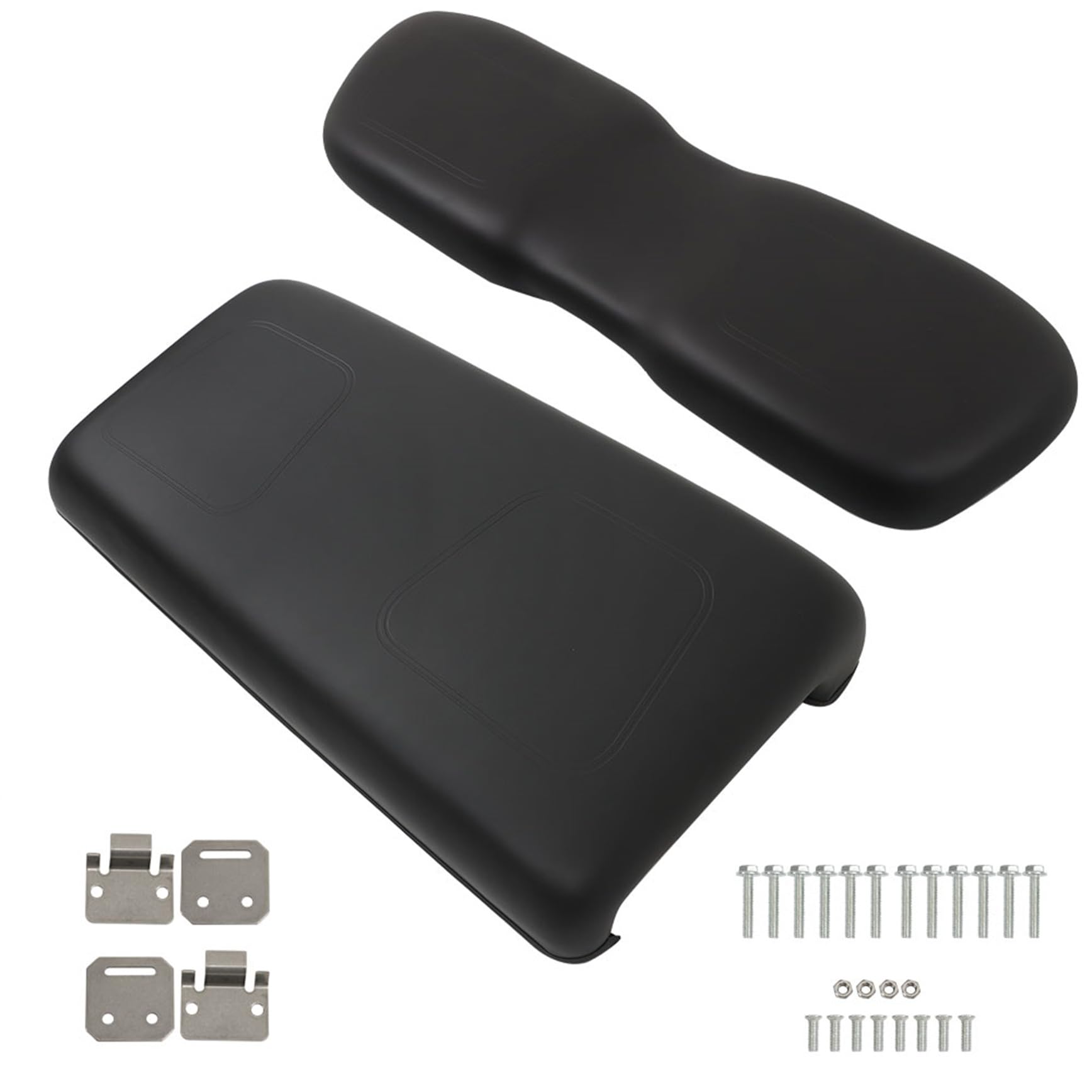 YSMN Golf Cart Black Front Seat Fits Bottom and Back Cushion Set Replacement for Club Car DS Golf Cart 2000.5-Up 102076601 102076602