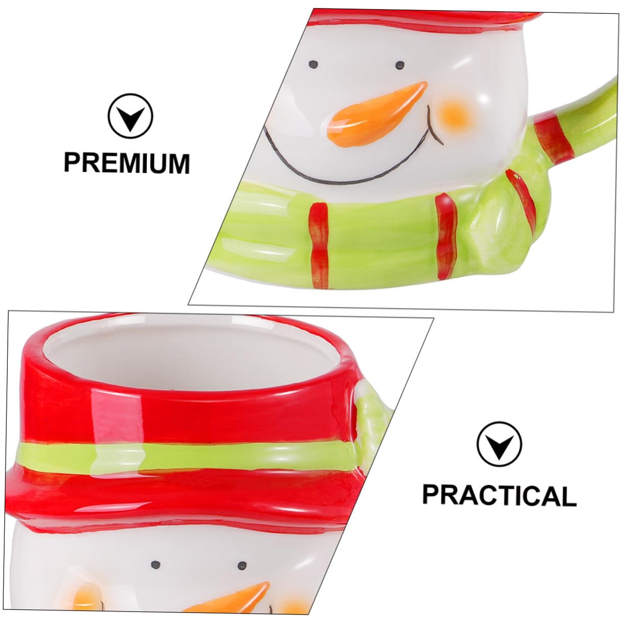 Cabilock 2 Juegos Taza De Porcelana Kiosko Nieve Tapa De Olla Sencilla Tapa Wok Ornamento Del Árbol De Navidad Verter Luces De Navidad Al Aire Doble Neto Cerámica 2 Piezas * 2