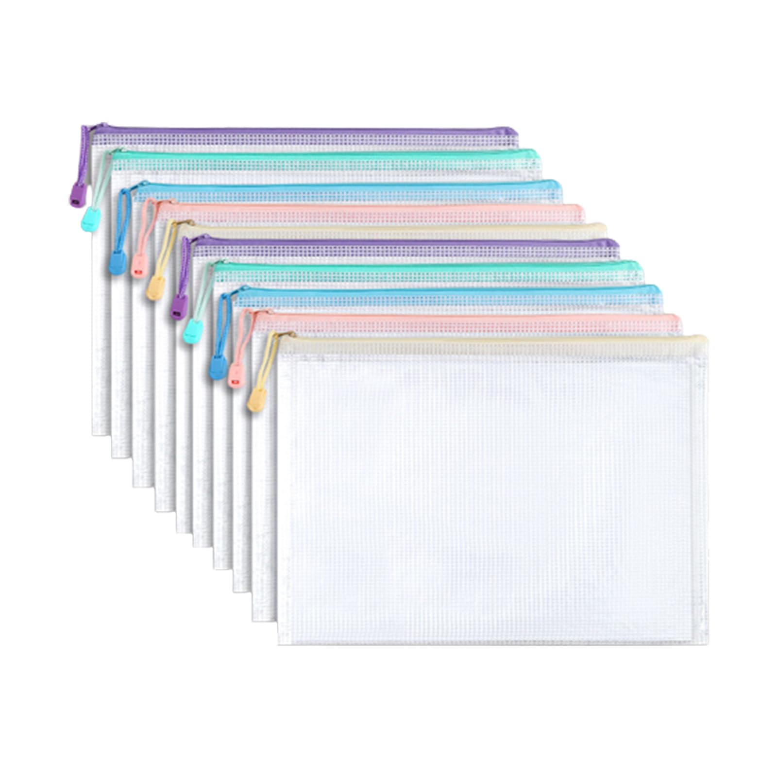 5/10 / 20 Sacchetti portadocumenti trasparenti Portadocumenti con cerniera Cartella impermeabile formato lettera per ufficio Borsa con chiusura Documenti espandibili