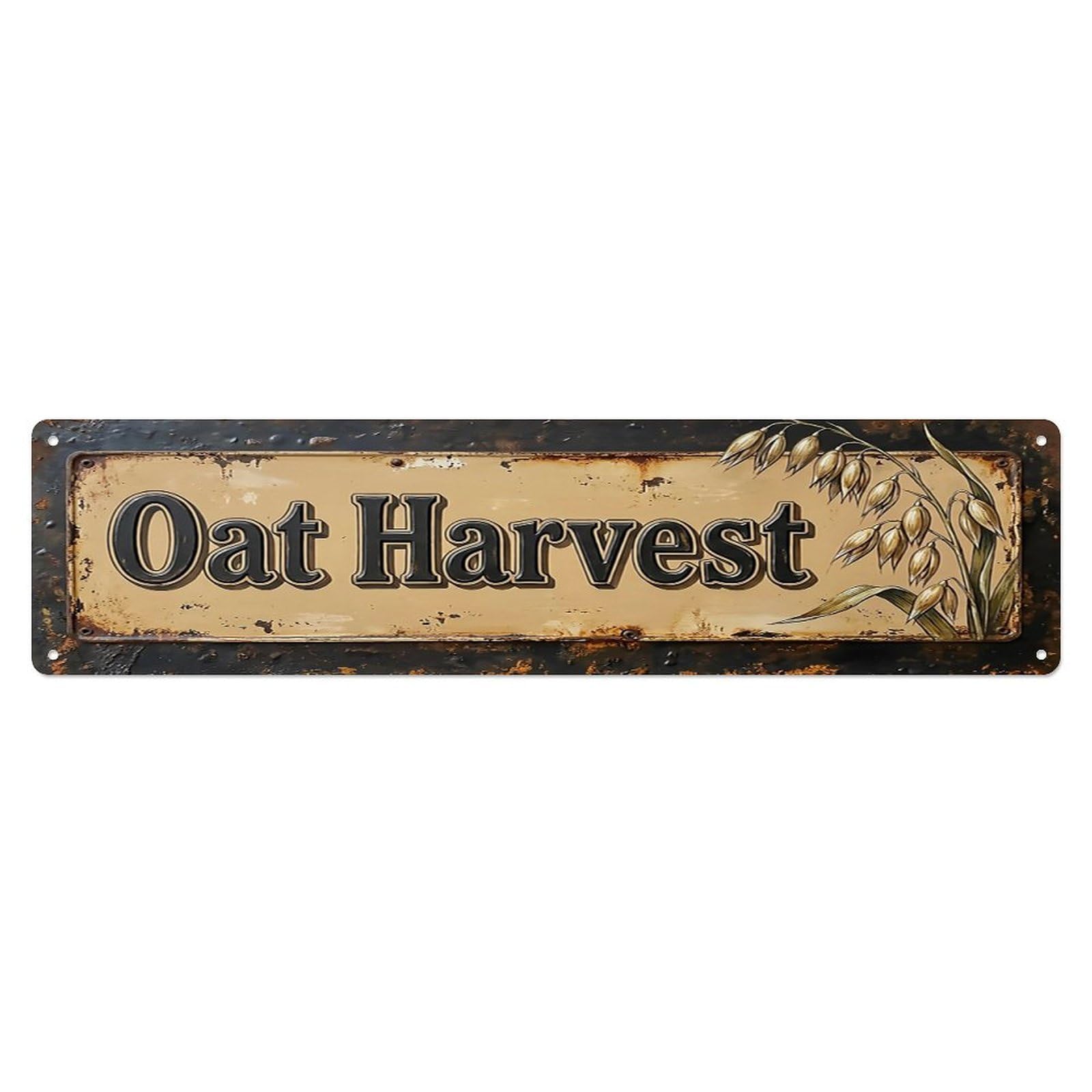 Vintage Oat Harvest Wholesome Farmhouse Metal Tin Sign