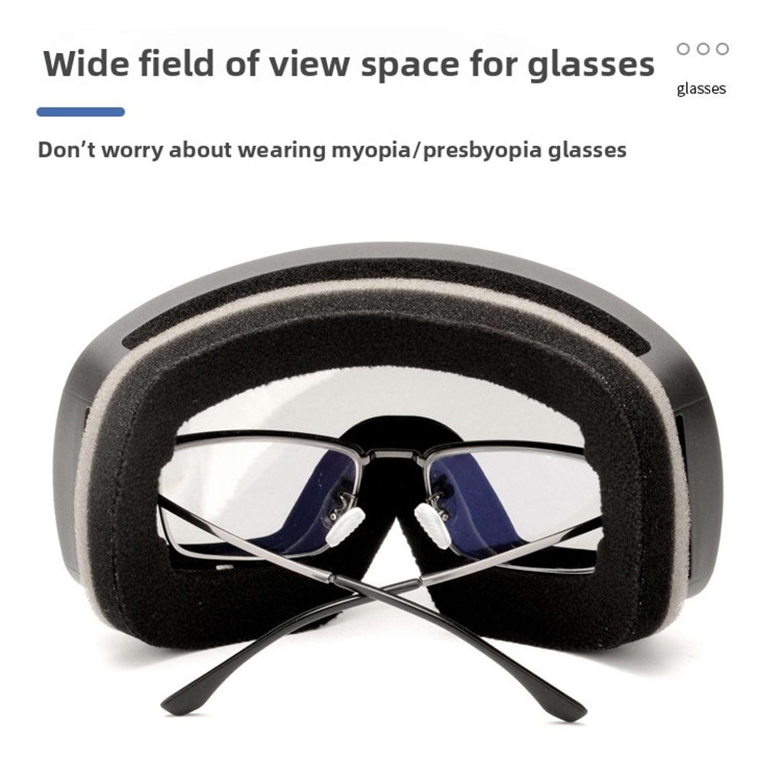 Keenso Lunettes de Ski Anti-buée pour Adultes | Lentille PC, Revêtement Hydrophile, Flux D'air, Mousse Souple, pour Ski, Snowboard, Motoneige