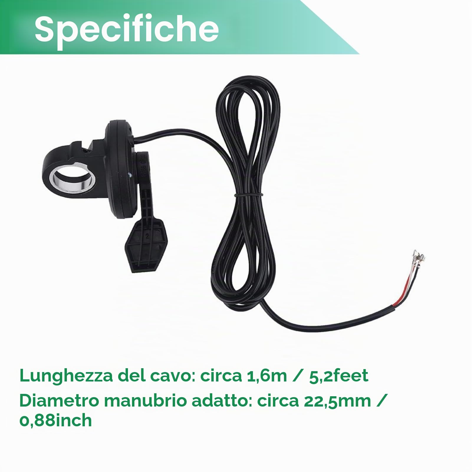 Jadeshay Acceleratore per Bici elettrica, Acceleratore Monopattino Elettrico Universale Manopola del Pollice Regolatore di velocità per Bicicletta Elettrica Accessori Pratici